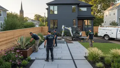 Boston, MA landscaping team providing professional lawn and garden maintenance service