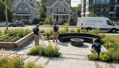 Boston, MA landscaping team providing professional lawn care and garden maintenance