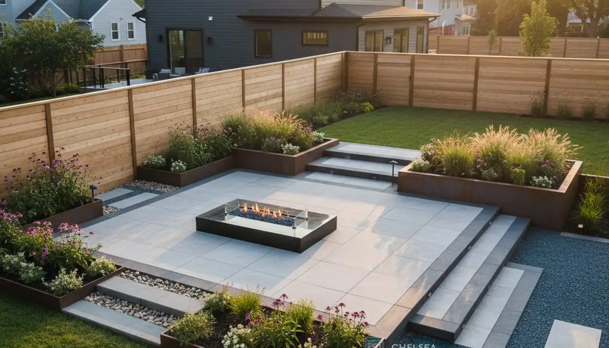 Boston, MA landscaping crew providing residential lawn care and hardscaping services