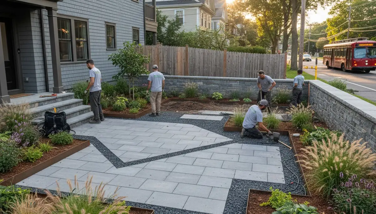 Boston landscaping professionals providing lawn care and landscape maintenance services in Boston, MA