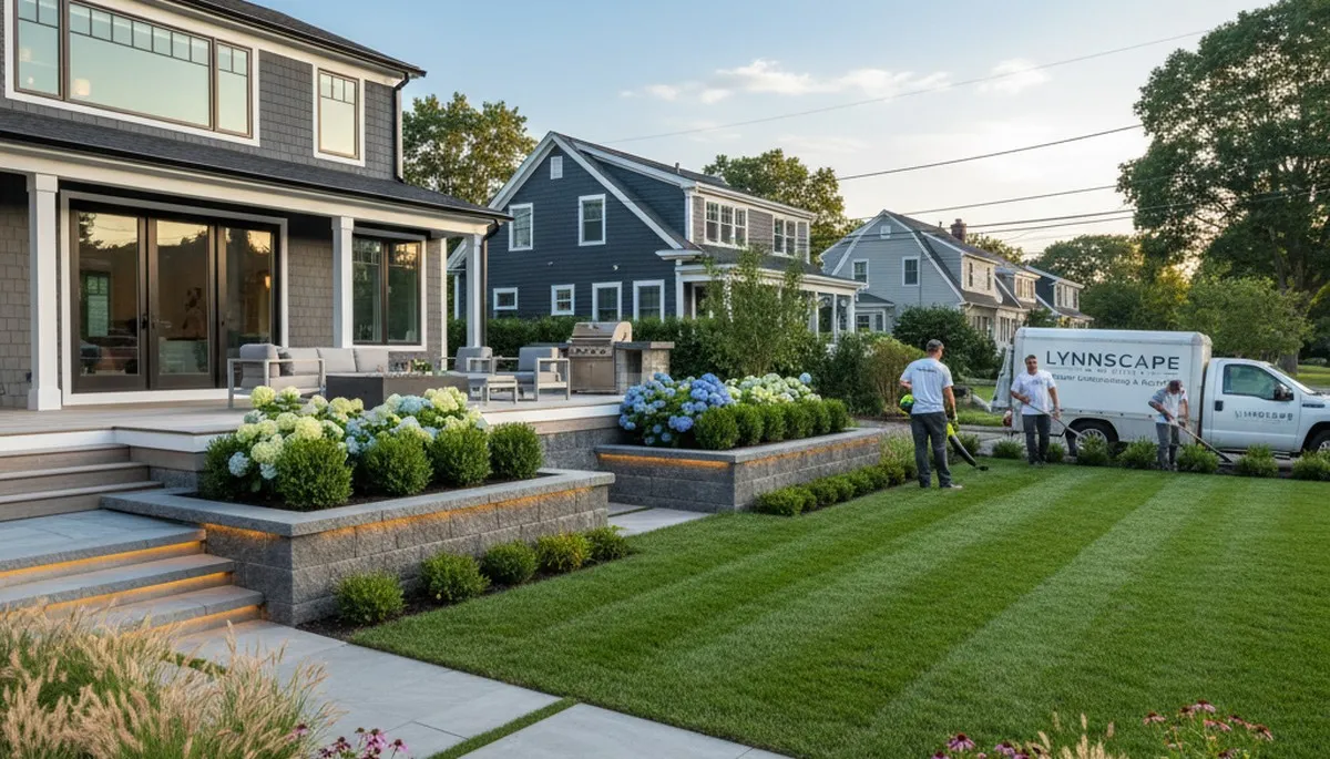Boston, MA landscaping team providing professional lawn care and landscape maintenance services