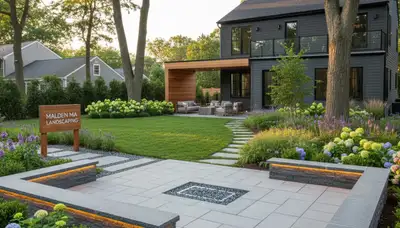 Boston, MA landscaping crew providing professional lawn care and landscape maintenance