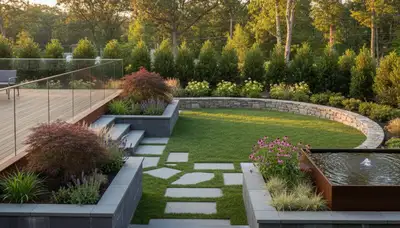 Boston, MA landscaping crew providing professional lawn and garden maintenance services