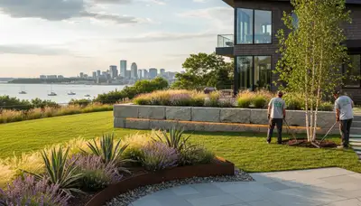 Boston MA landscaping team providing professional lawn care and landscape maintenance services