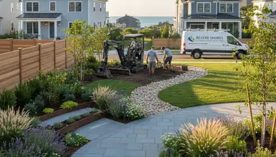 Landscaping team serving Boston, MA with professional lawn care and yard maintenance