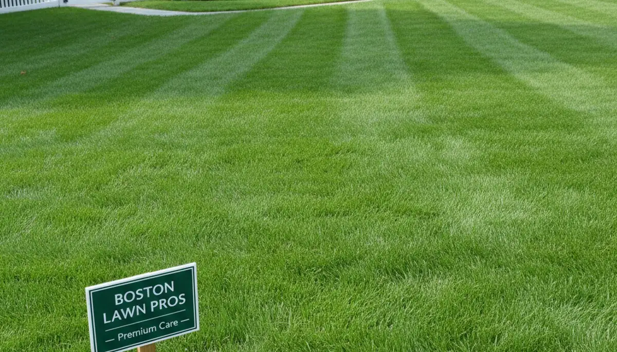 Lush green residential lawn maintained by professional landscaping experts in Boston, MA
